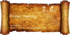 Kozma Ompoly névjegykártya